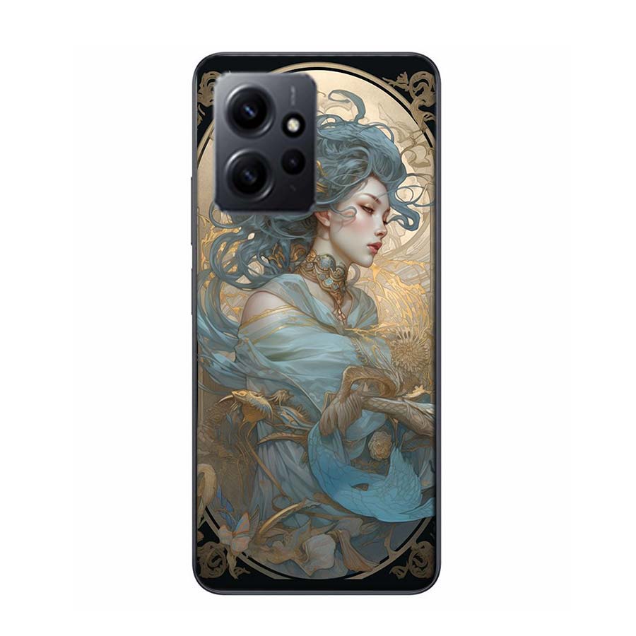 Exquisite Women's Loish Style Flowers Phone Case For Redmi 12 13C 12C 15C 9 10 10C Note 13 Pro Plus 14 15 Pro 9T 9C 9A TPU Soft