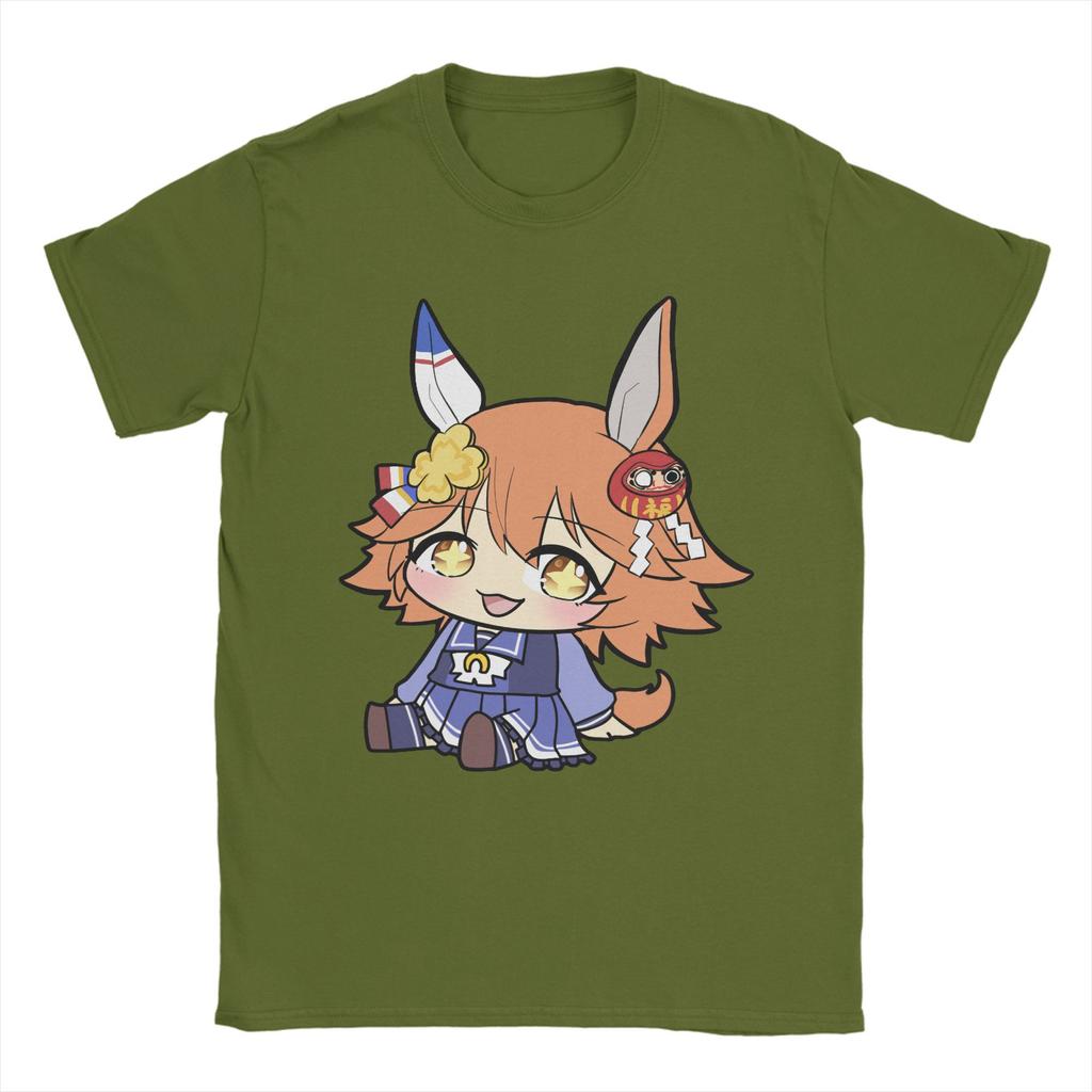 Anime Uma Musume Pretty Derby T-Shirts Men Cool Pure Cotton Tees Crew Neck Short Sleeve T Shirts Gift Idea Clothes