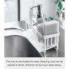 Yamazaki Sponge & Bottle Holder with Water Drainer, White, Approx. W25 x D10 x H9.5cm, Tower Sponge Rack, Sponge Holder with Draining Function, 5016