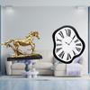 Horse Figurine Miniature Sculpture Collectible Wall Clock Interior Nordic