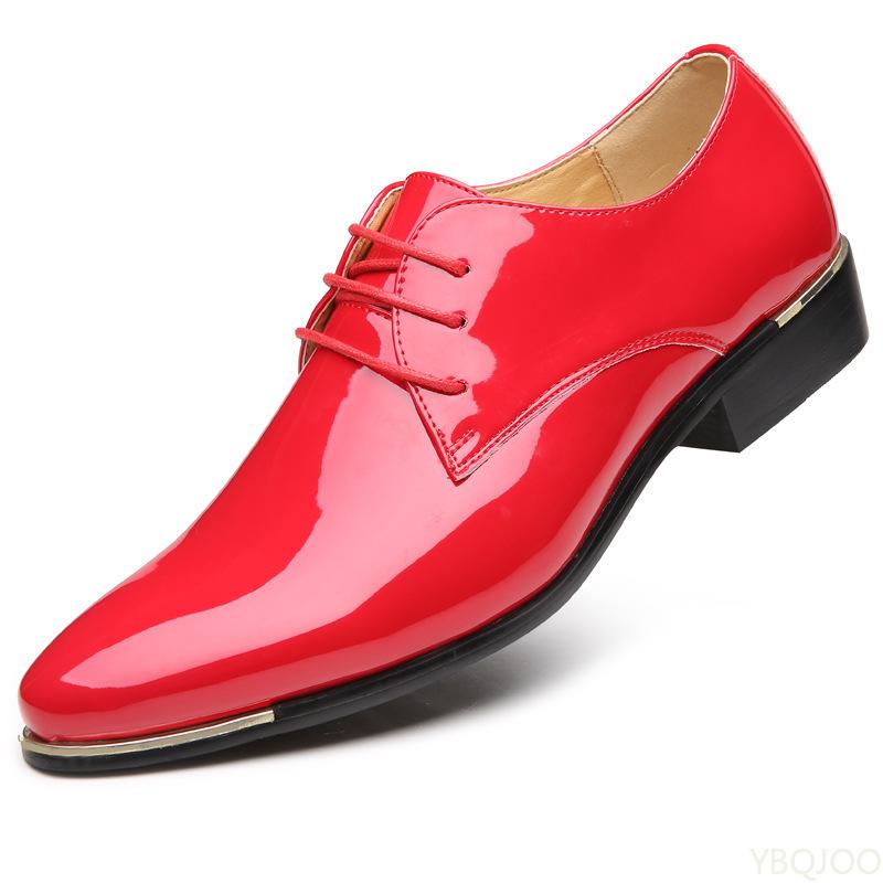 New Men'S Leather Shoes Casual Men Business Shoes Lace Up Dress Footwear Pointed Toe Business Big Size Shoes  Homme