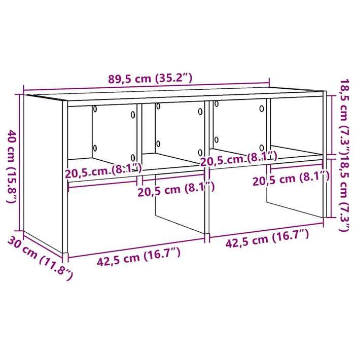 VidaXL Étagère à chaussures empilable vieux bois 89,5x30x40 cm, étagère à chaussures de rangement, rangement de chaussures 858853