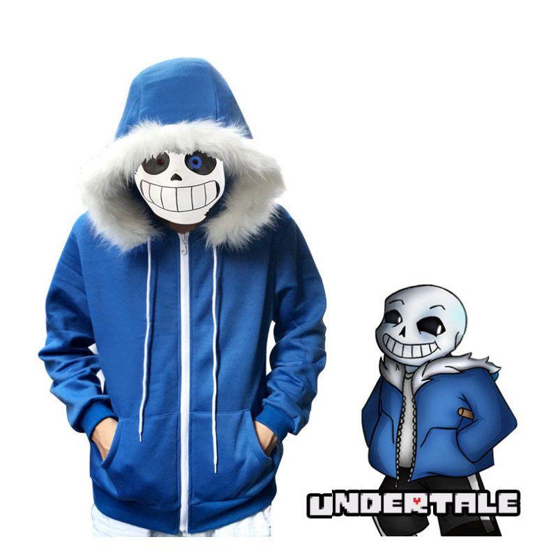 Halloween Costume Cosplay Undertale Sans Skeleton Cosplay Outfit Hoodie Mask