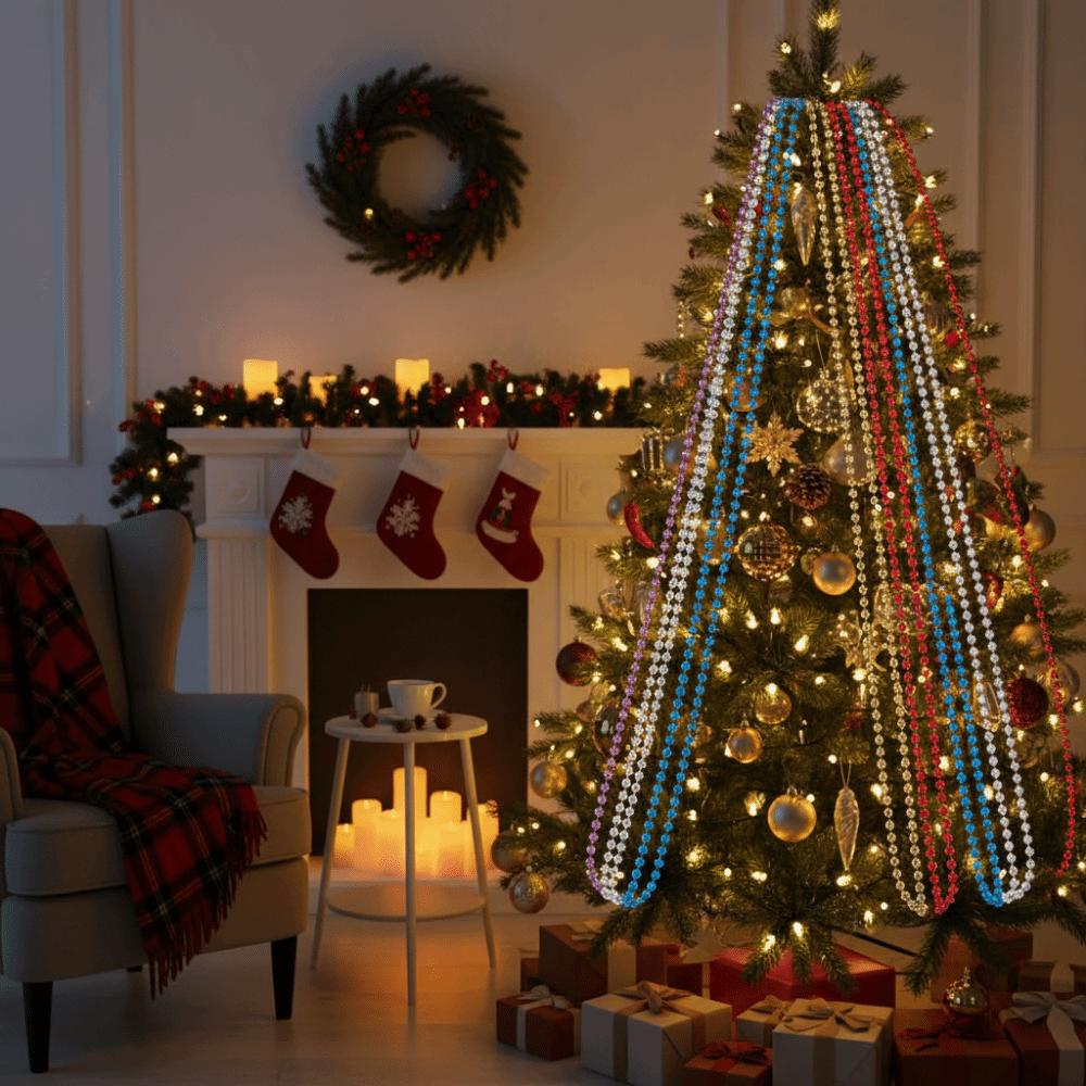 Creative Colored Bead Chain 5/10M DIY Christmas Tree Pearl String Craft Decorative Christmas Decoration
