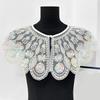 Elegant Embroidered Beaded Mesh Collar Detachable Shawl Scarf Stylish False Collar For Women Fashion Accessory