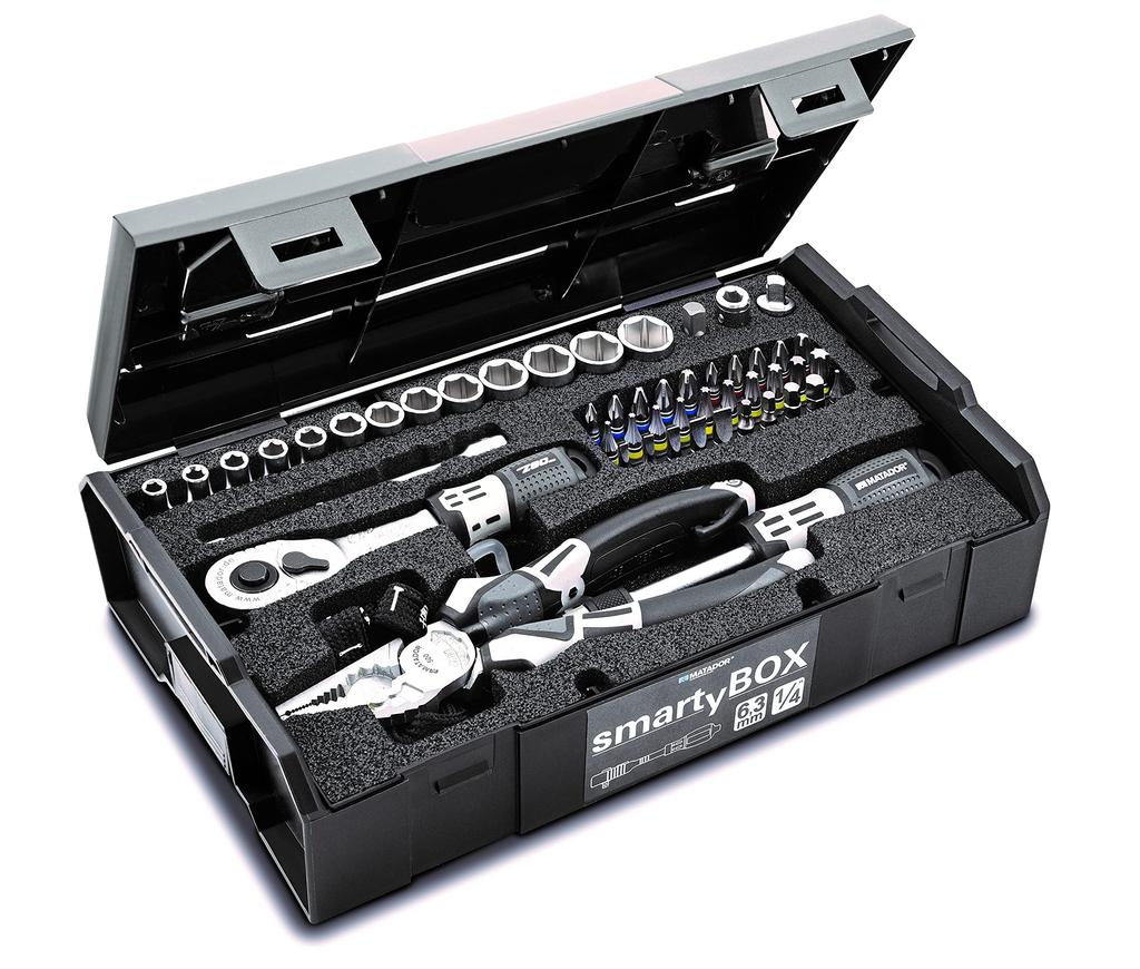 MATADOR Drive Socket Wrench Set with Dedicated Tool Box and Ratchet Handle for the Z90 Set 8145 61-Piece 1/4" & 1/2" (Product Code 2115)