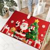 Visual Velvet Christmas Door Mat with Santa Claus Reindeer Patterns Floor Mat for Home Entrance Decor Adding Festive Joy