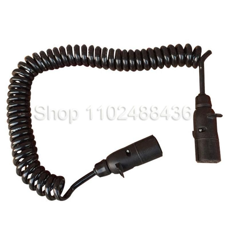 Truck Trailer Cable Semi-trailer Connection Cable 7-core Spiral Cable Assembly Power Reel Trailer Breakaway Electrical Plugs