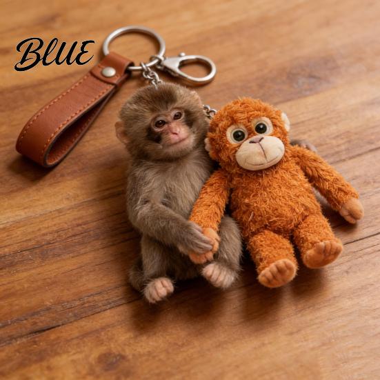 Handmade Monkey Keyring Keychain 2D Acrylic Cute Holding Plush Toy Accessory Hanging Pendant for Backpack Purse Car Keys Aceessory Everyday Use
