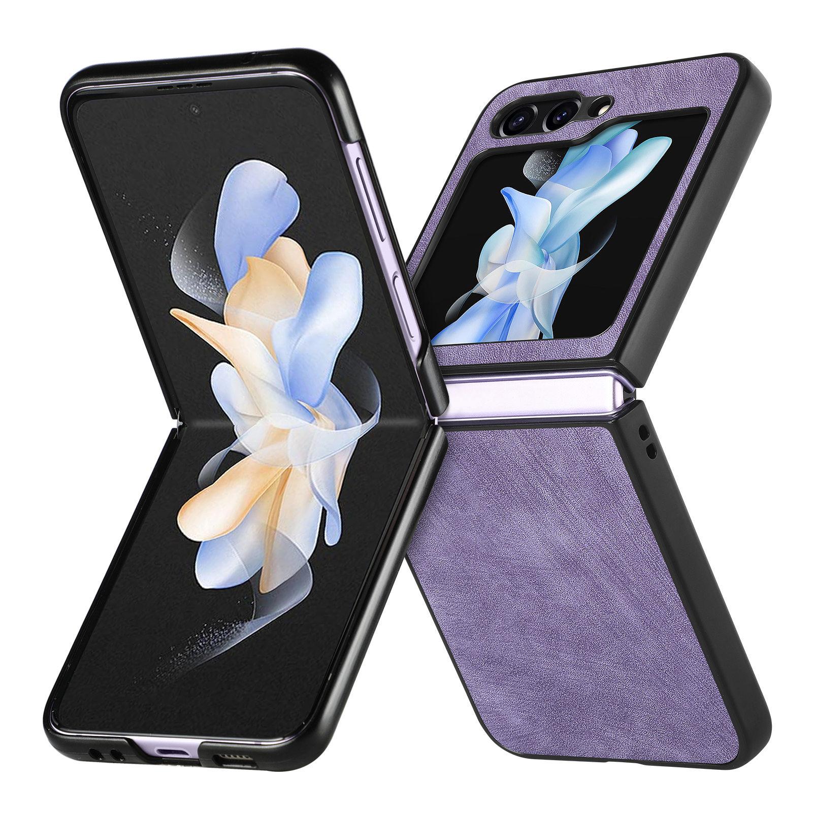 

For Samsung Galaxy Z Flip7 FE 5G/Z Flip6 5G Case Vintage Leather+PC Slim Fit Phone Cover Purple