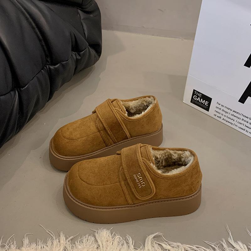 Fashion Velcro Thick-soled Velvet Women's New Winter Warm Cotton Shoes Outer Wear Design Cotton Boots