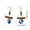 Chinese Wood Beads Earring Drop Ethnic Style Vintage Eardrop Ear Clip Tie-Dye Earrings  Travel