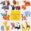 Large Particle Animal Building Blocks: Tiger, Panda, Lion, Monkey with Free Assembly Plastic Accessories