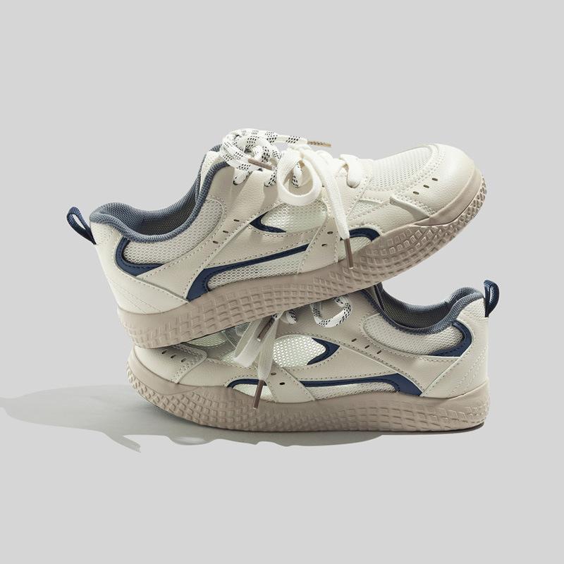 Bell Glacier Blue German Training Shoes Dopamine Mesh High-value Casual Shoes Double Lace-Up Round Head Solid Color Single Shoes