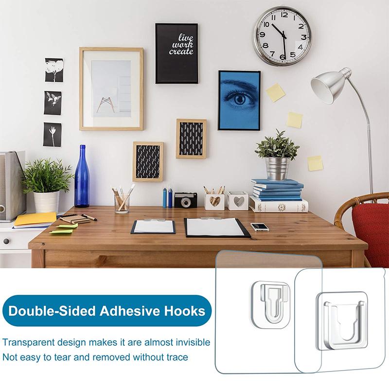 10 Pairs Double Sided Adhesive Wall Hooks Waterproof Clothes Hats Towel Hooks