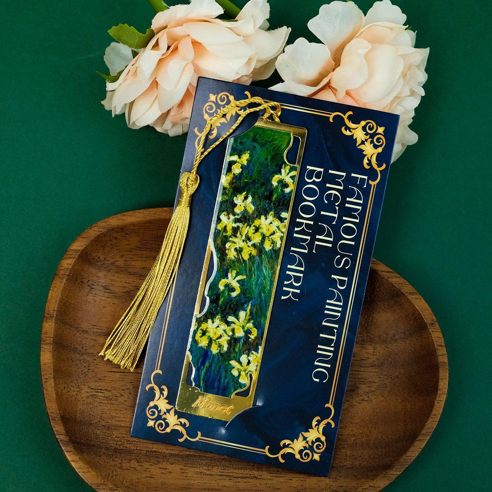 

Ретро Знаменитая картина маслом Стиль металлическая закладка для книг Полая страница для чтения Скрепка для ручного счета Подвеска металлическая закладка Подарок