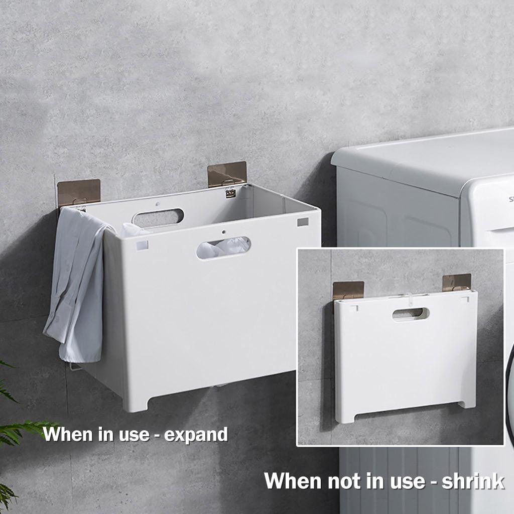 

Складная корзина для хранения без перфорации Настенная корзина для хранения в ванной комнате S белый