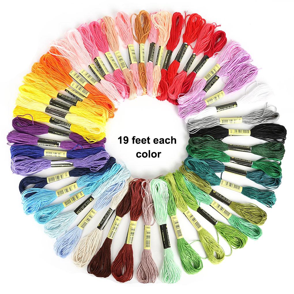 Multicolor Embroidery Cross-stitch Threads Handicraft Colorfast Anti-pilling Quilting Sewing Skeins Headband Crafting