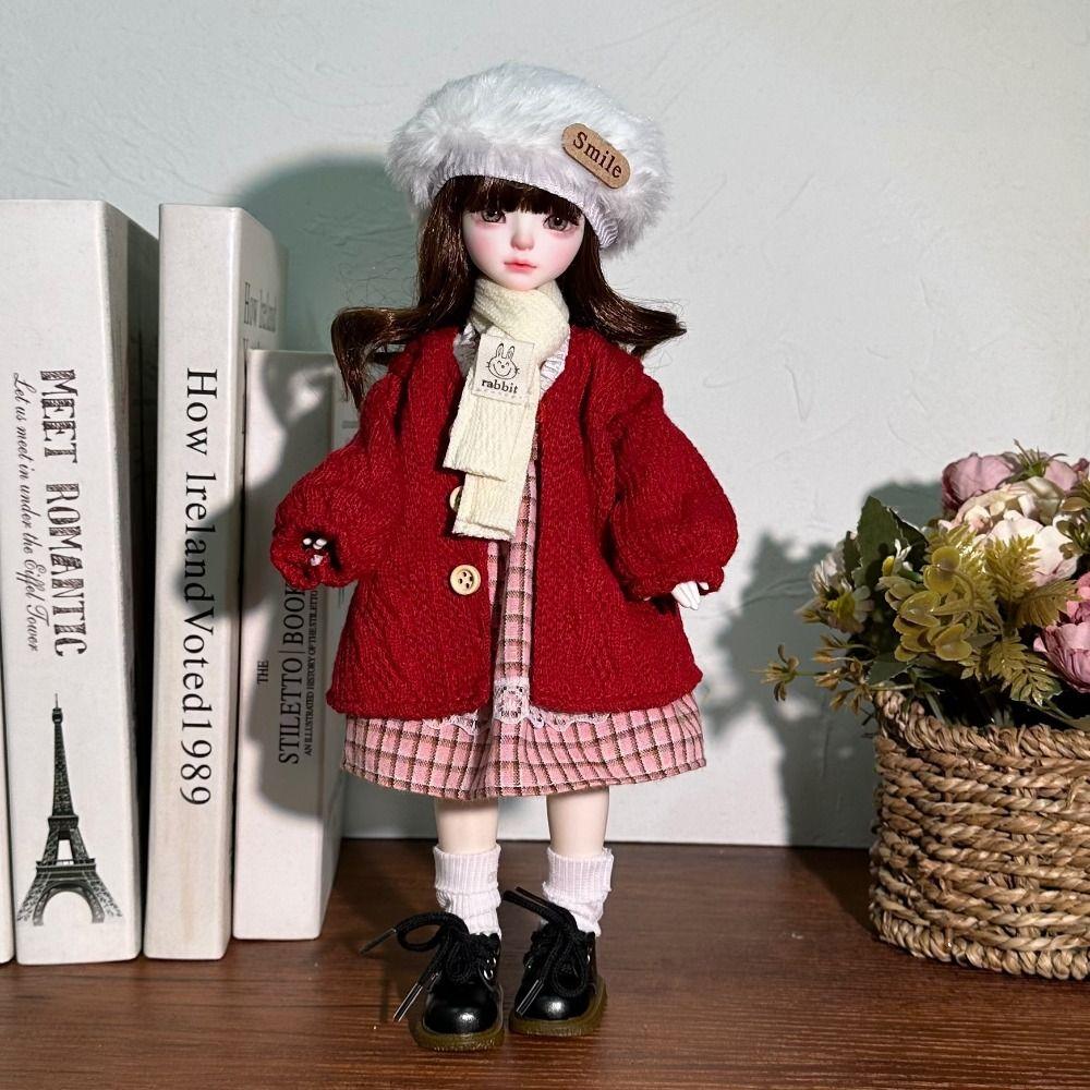 Coat Hat 30cm Doll Clothes Dress Up 1/6 BJD Clothes Fashion Doll Winter Suit  Holiday Gift