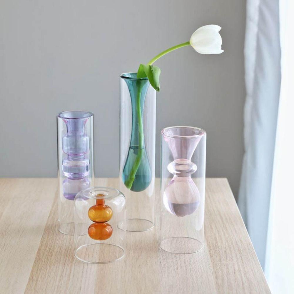 Household Transparent Table Decoration Flower Bottle Glass Vase Flower Vases Aromatherapy Bottle