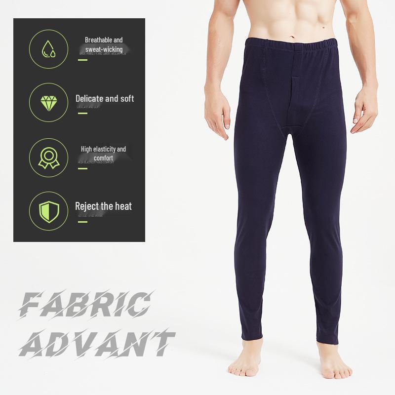 Pánské bezešvé sametové hřejivé kalhoty nadměrné velikosti slim fit - zimní bavlněná vlněná základní vrstva