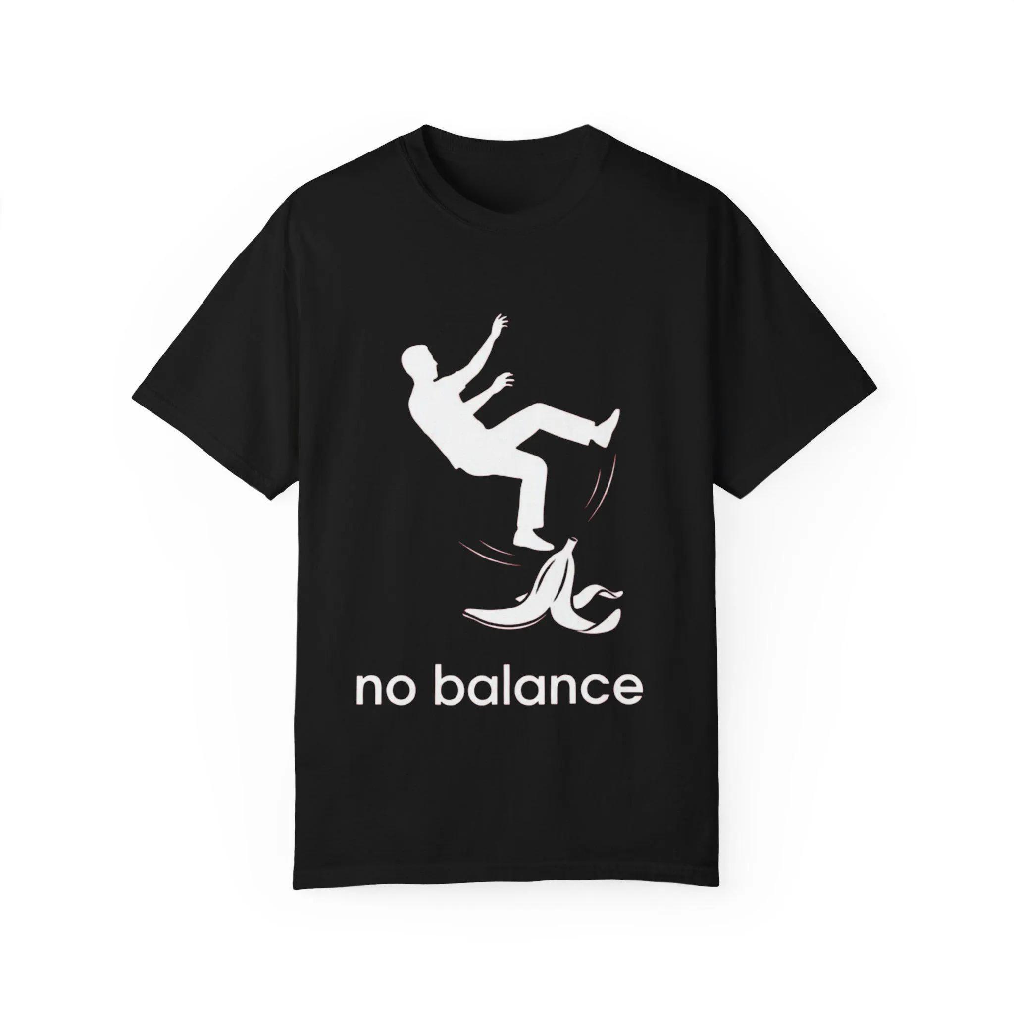 

No Balance T-Shirt Funny Boy Slipping Banana Cartoon Graphic Tee Men s and Women s Loose and Breathable T-shirt Top S