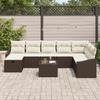 VidaXL Ensemble de canapés de jardin en 9 pièces avec coussins en rotin poly marron 3359337