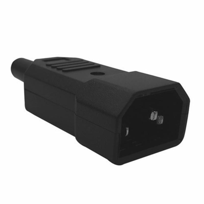DIY 10A 250V Black IEC C14 Male Plug Rewirable Power Connector 3 Pin AC Socket Computer Plug Rewirable Accessories 1