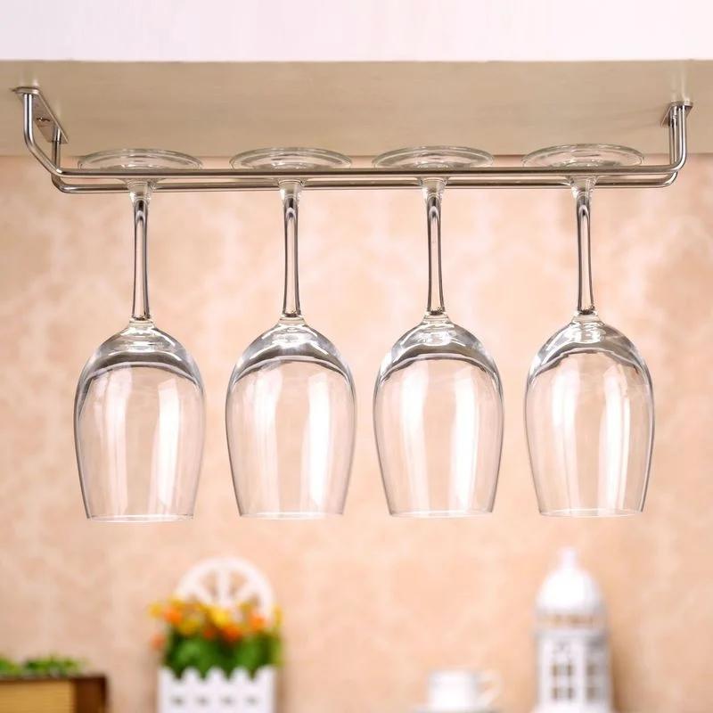 304 Stainless Steel Wine Rack Glass Holder Multiple Size General Holder Hanging Bar Shelf Kitchen/Restaurant Wine Glass Storage