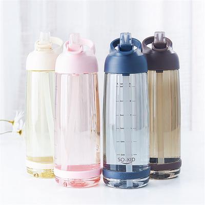 1000ml Outdoor Water Bottle With Straw Sports Bottles Eco-friendly With Lid Hiking Camping Plastic BPA Free