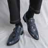 Men Printing Monks Loafers Shoes Wedding Party Shoes Casual Formal Business Leather Dress Prom Nightclub Shoes Plus Size