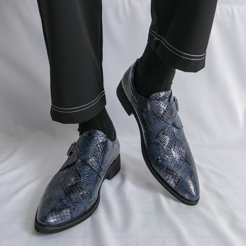 Men Printing Monks Loafers Shoes Wedding Party Shoes Casual Formal Business Leather Dress Prom Nightclub Shoes Plus Size