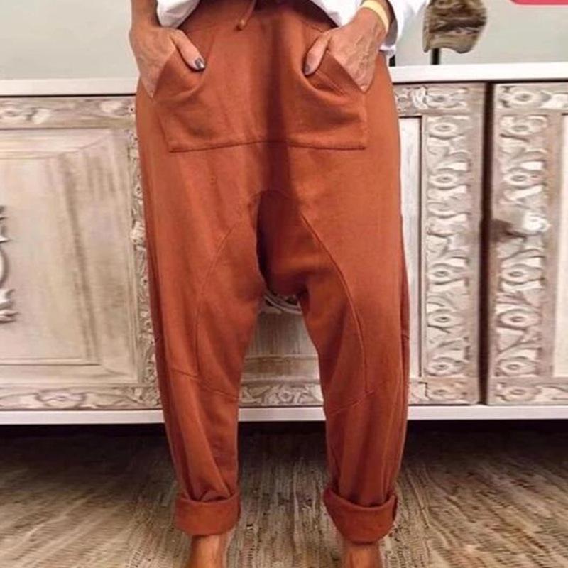 Plus Size Drop Crotch Loose Harem Pants for Women - Versatile and Fashionable Casual Long Pants