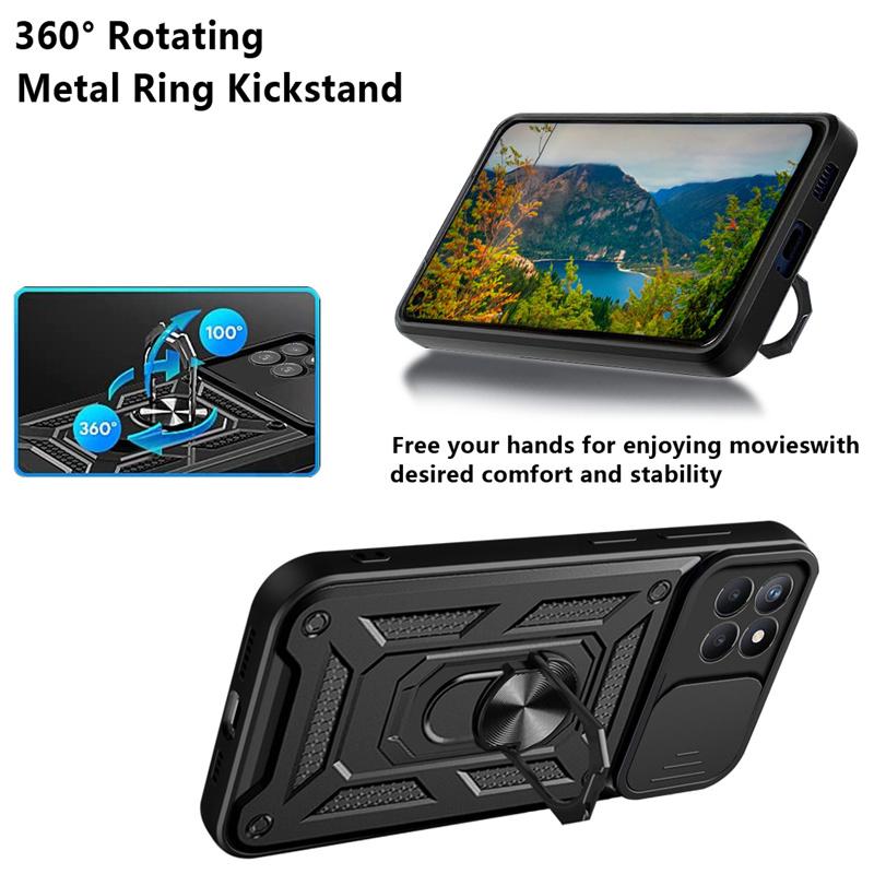 Für OPPO Realme 8i Hülle Magnetischer Metallring Ständer Halter Handyhüllen für Realme 8 Pro Realme 8 5G Stoßfeste Panzer Rückseite