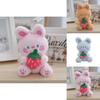 Plush Cute Adorable White Rabbit Keychain Creative Fruit Bunny Plush Toy For Girls