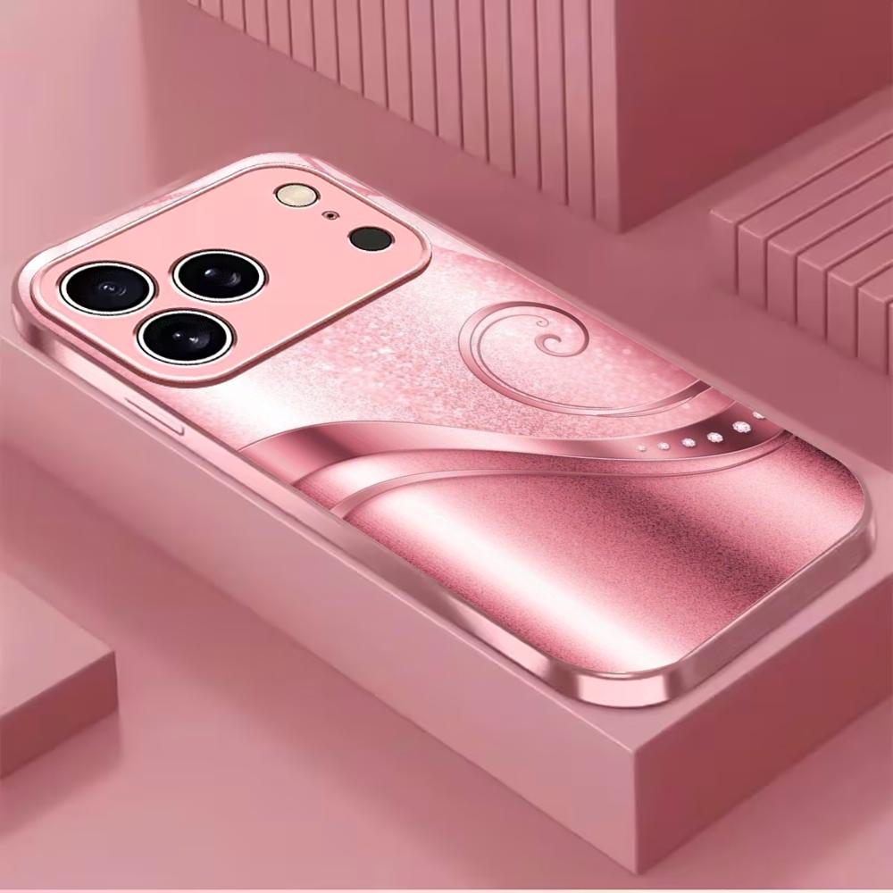 Stil Exquisite neue Heiß verkaufende Schutzhülle Handyhülle Metallische Farbe Glas HandyHülle für iPhone 17 16 15 14 13pm Pro Plus