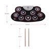 Portable Silicone Drum Pad Electronic Folding Drum Set With Drum Sticks Foot Pedals Cartoon Design