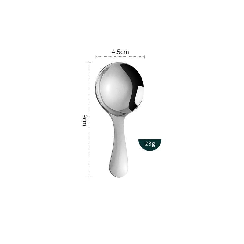 

Совок из утолщенной нержавеющей стали с короткой ручкой, десертная ложка для овсянки, принадлежности для послеобеденного чая, палочка для размешивания эспрессо, детская посуда