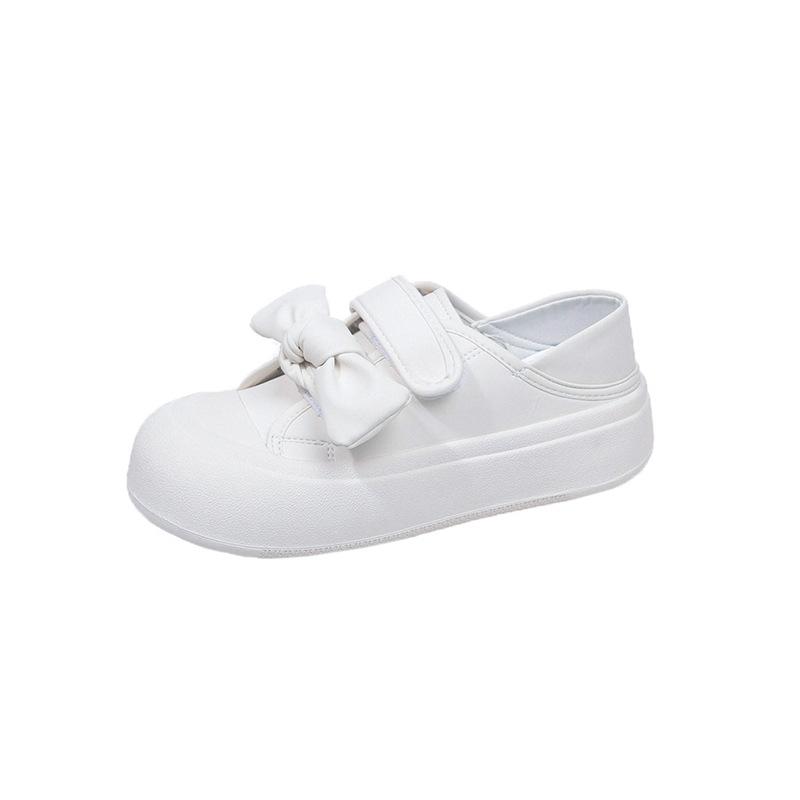 Little white shoes women's 2025 new spring and autumn women's popular thick-soled heightening skirt high-end versatile Velcro board shoes