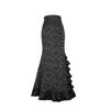Gothic Dark Style Jacquard Fishtail Skirt with Lace-up Design for Women