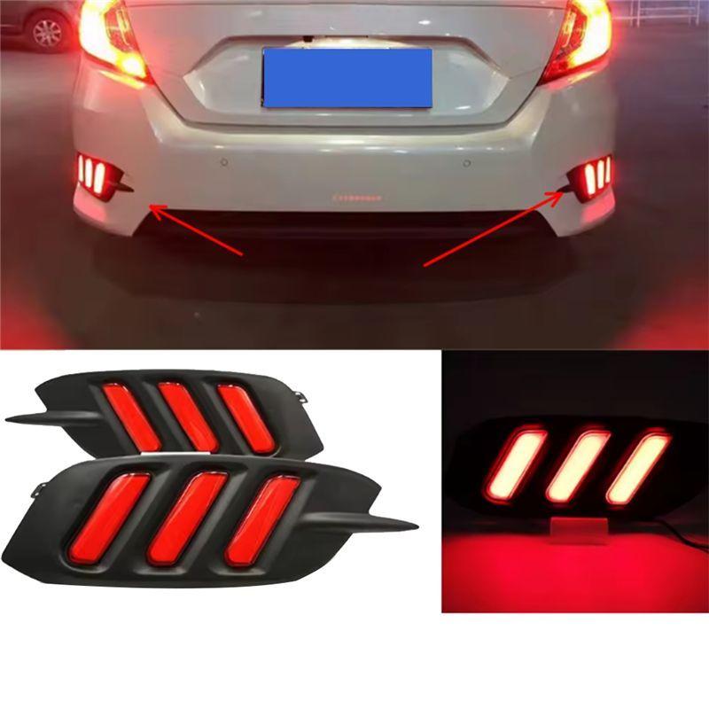 For HONDA Civic 2016-2018 LED Tail Light Brake Lights Rear Bumper DRL Reflector Lamp Car