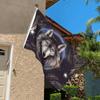 2D Flat, 2D Door Banner, Multifunctional, 2D Flat Flag - 2D Flat - 1 Multi-Size 2D Door Flag, Made of Durable Polyester with a Wolf Design - Vibrant B