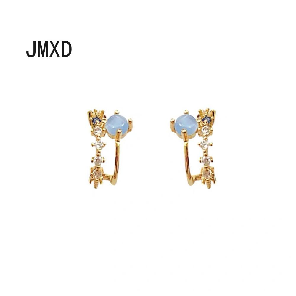 

JMXD-s925 Simple, Exquisite, and Versatile C-shaped Earrings, Cat s Eye Stones, Romantic Earrings, Small Design, Premium Earrings