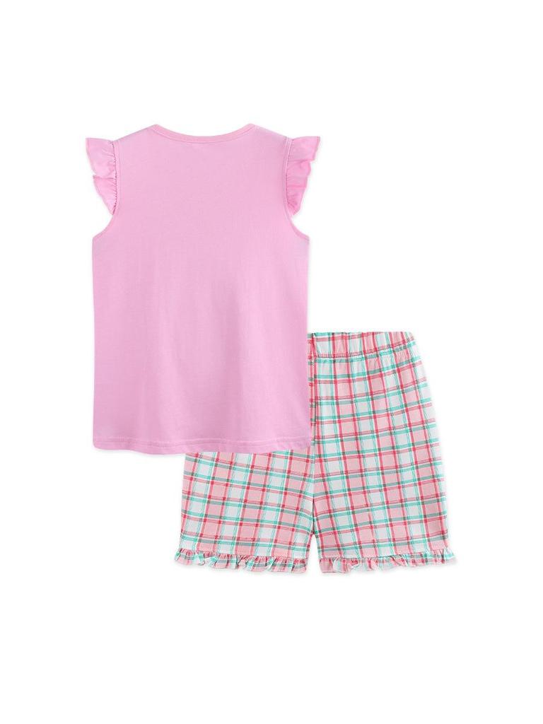 European Style Rainbow Unicorn Print Girls' Summer Shorts and Vest Set