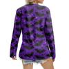 Women's Casual Fashion Sexy Comfort Halloween Printed V-Neck Button Long Sleeve