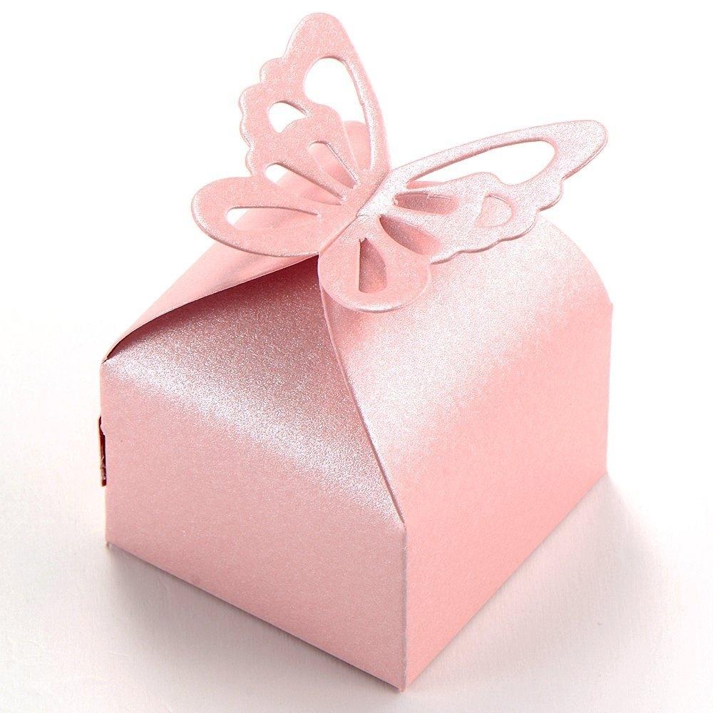 50 sztuk Dekoracje ślubne Pudełko cukierków Wesele Baby Shower sprzyja Prezenty Pudełka cukierków