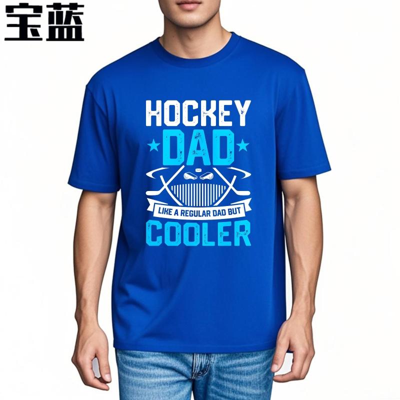 Big Size Summer For Her Tshirt Hockey Dad Like Regular Dad But Cooler Short Sleeve Printed Crew Neck Tshirt Cotton Top Tees