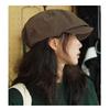 Berretto Ottagonale in Cotone Vintage Cappello Donna Uomo Ampia Visiera Pieghevole Cappello da Artista Effetto Viso Piccolo Autunno