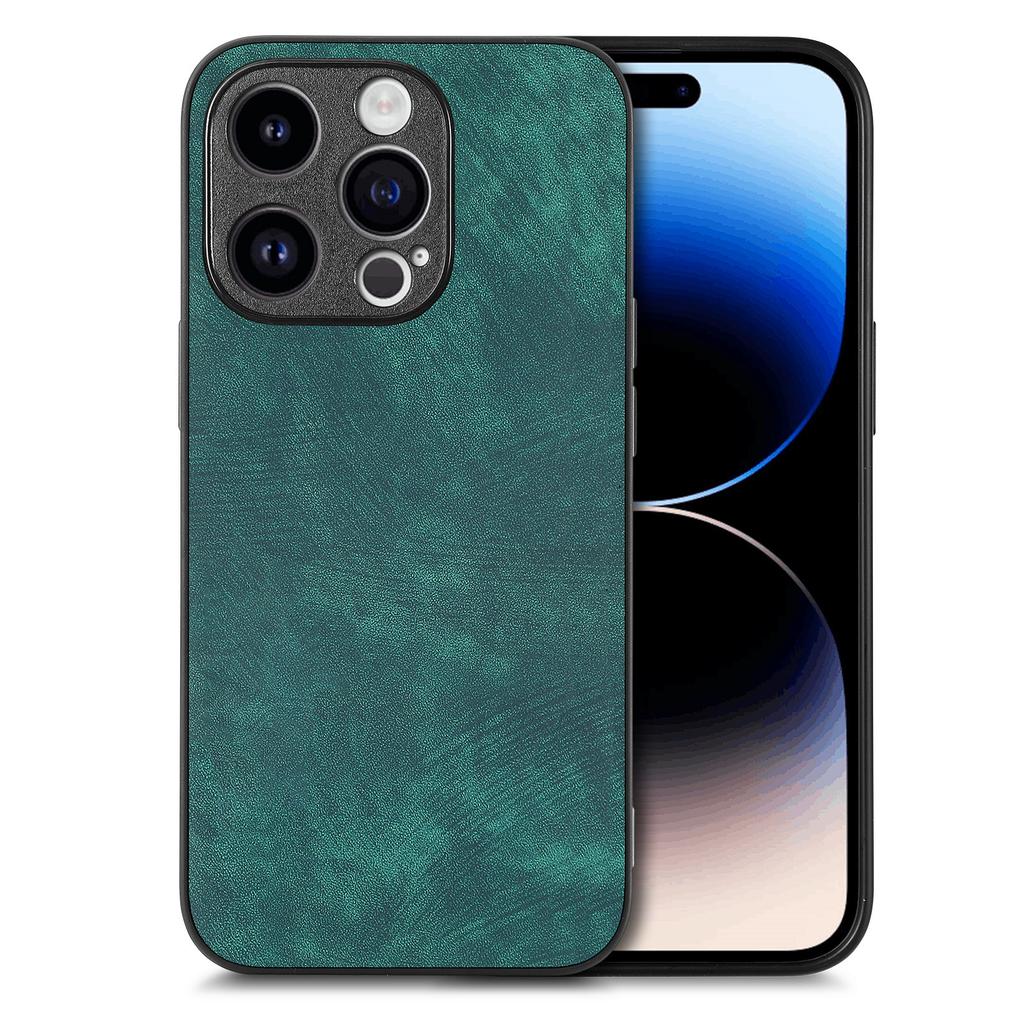 For iPhone 15 Pro Case Shockproof Slim Retro Leather Phone Back Cover