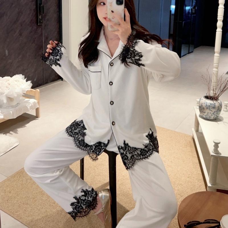 

Женская пижама из кораллового флиса - Коллекция «Sweet Heart» 2025, с плюшевым начесом, экстра-толстая для осени/зимы Extra Large